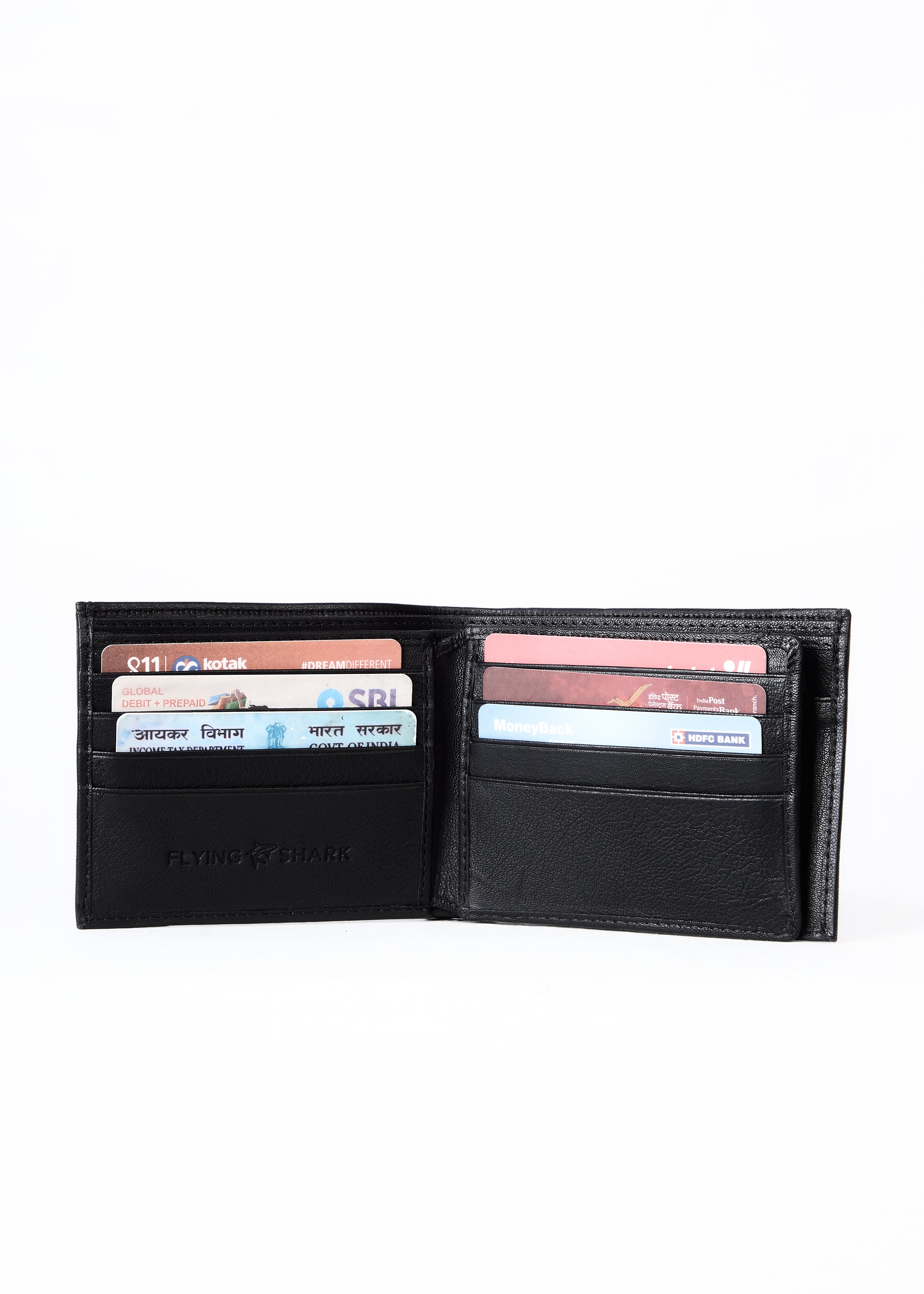Flying Shark Plain matte Jet Black Leather Wallet – Elegance Meets Functionality