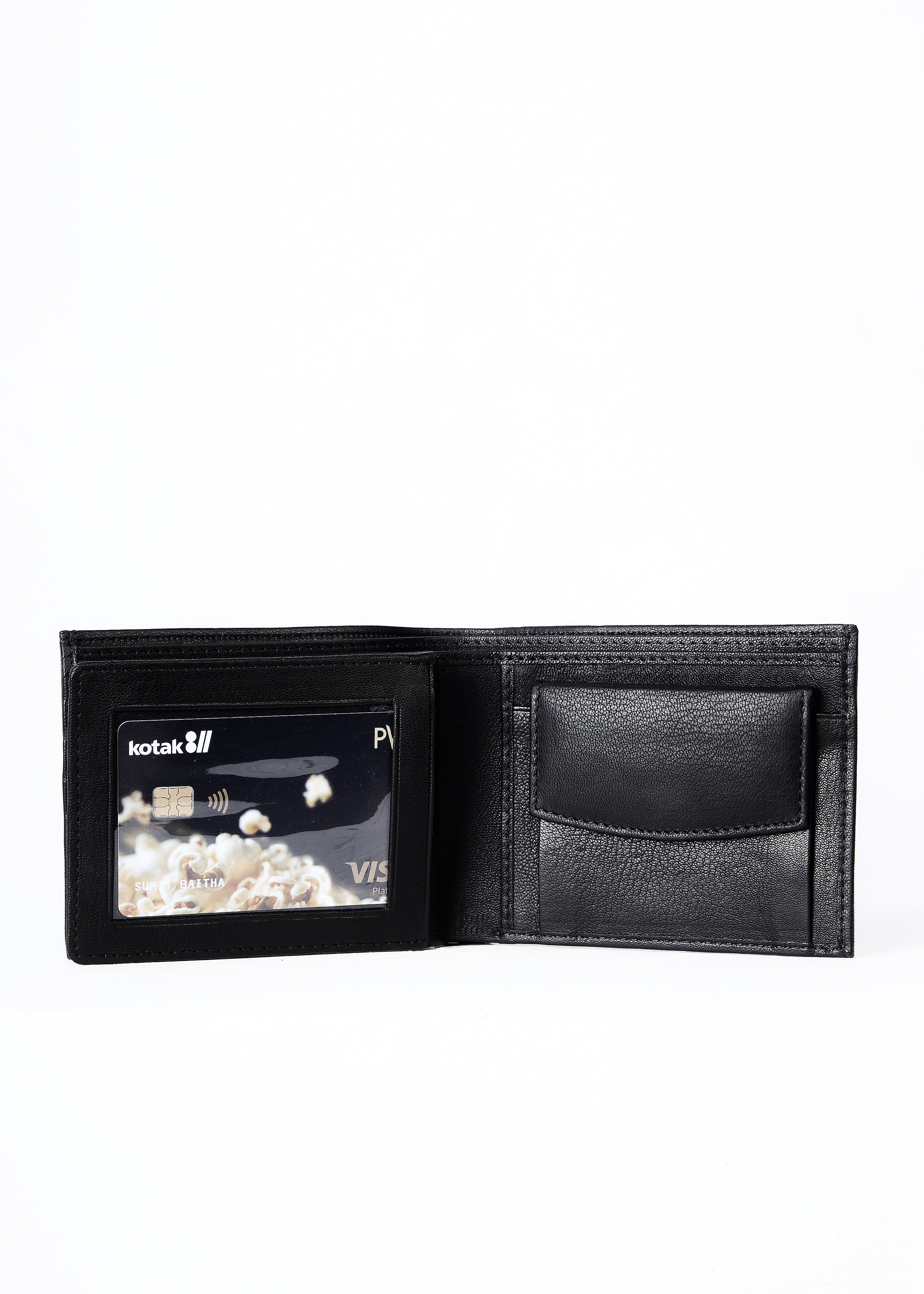 Flying Shark Plain matte Jet Black Leather Wallet – Elegance Meets Functionality