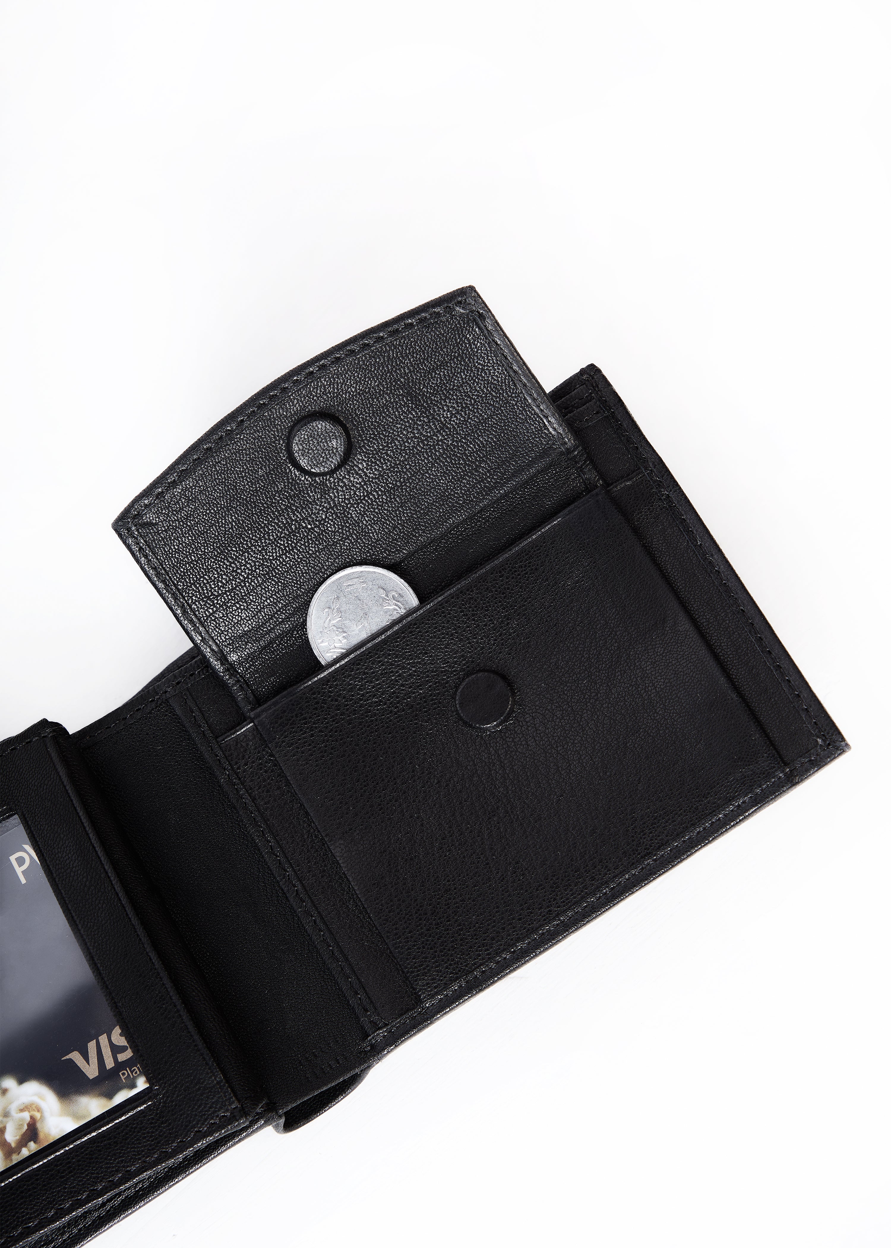 Flying Shark Plain matte Jet Black Leather Wallet – Elegance Meets Functionality