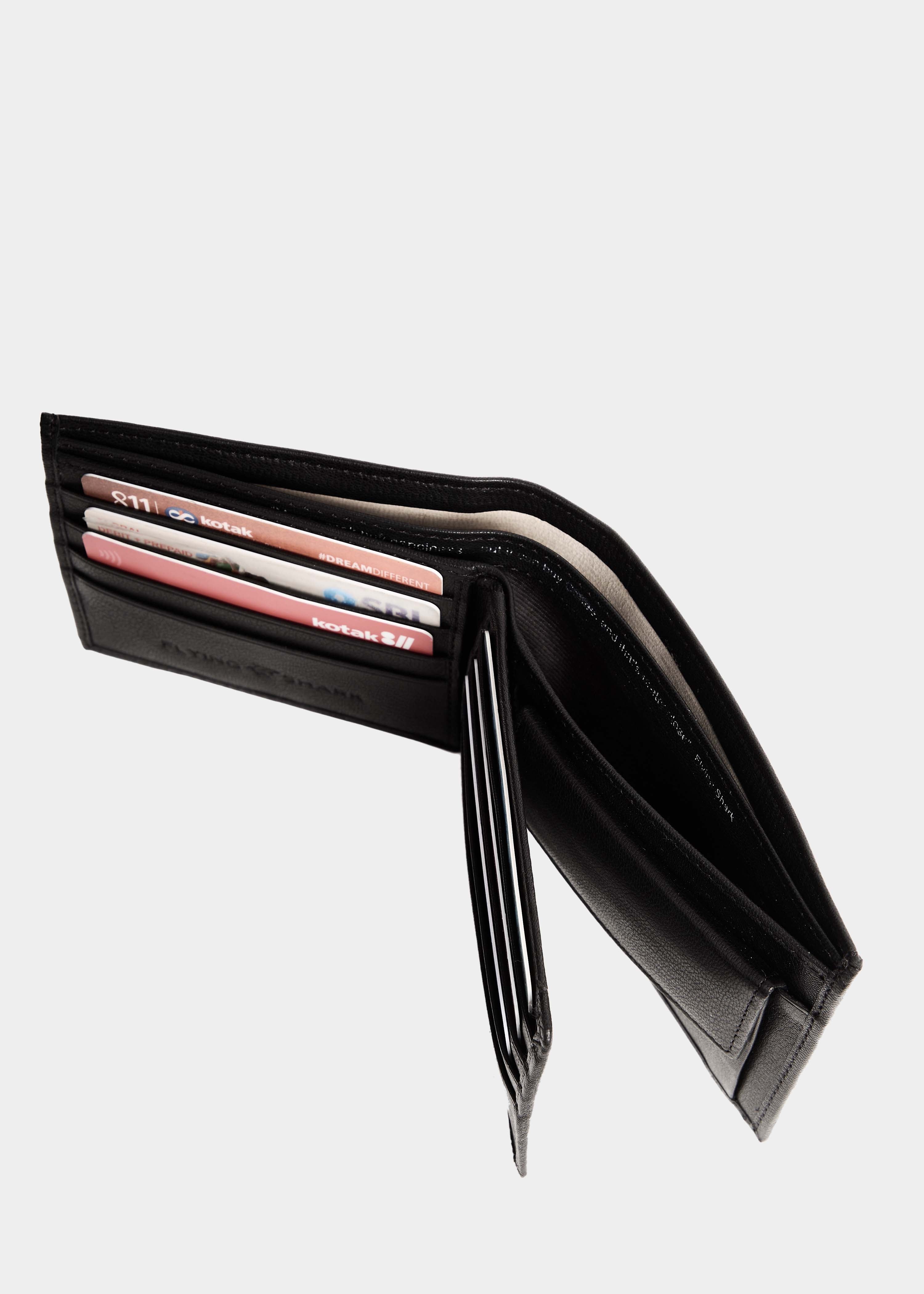 Plain matte Jet Black Leather Wallet