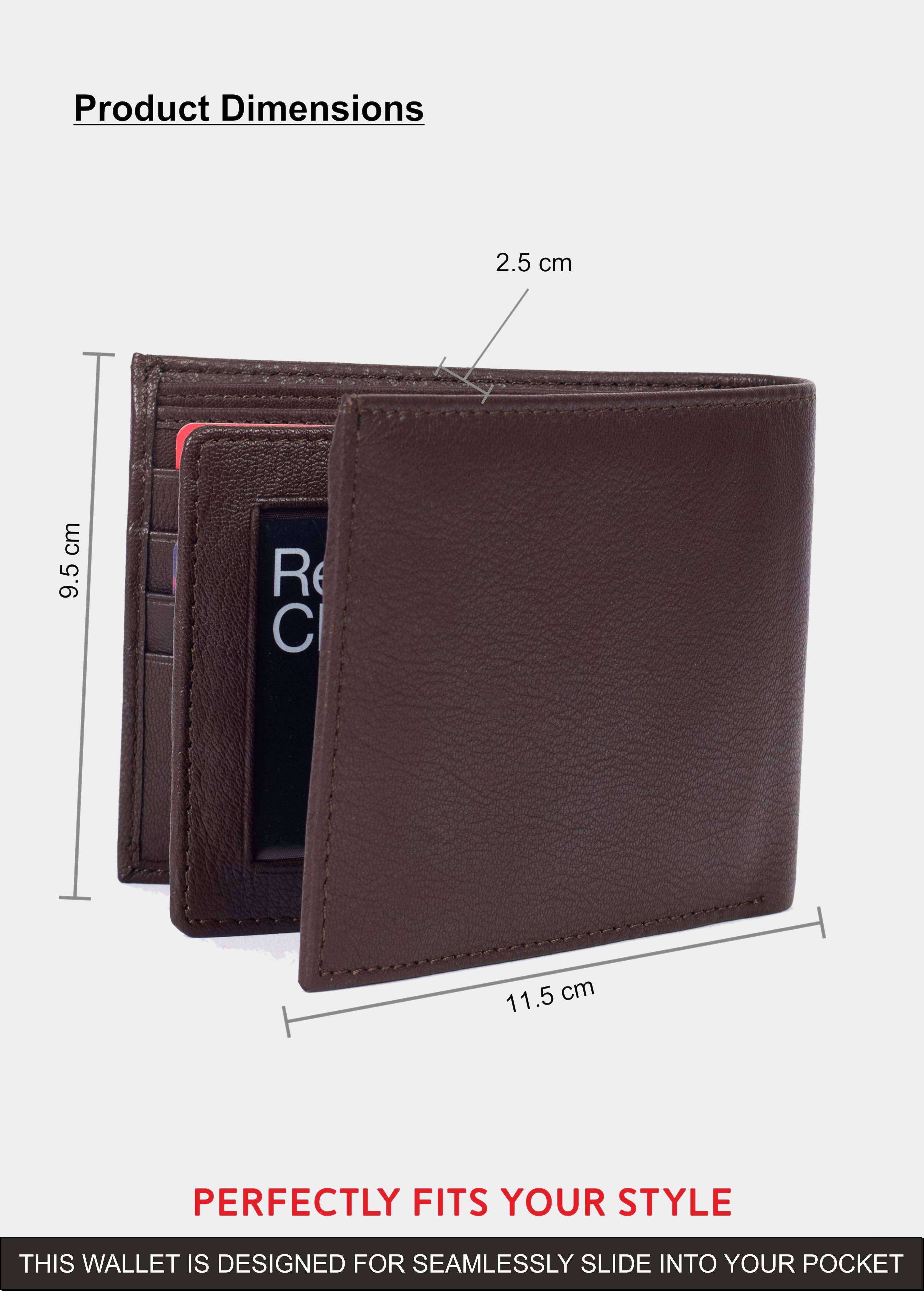 Plain matte Brown Leather Wallet