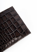 Brown Crocodile Leather Wallet Flying Shark