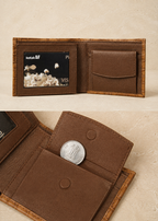 Tan Crocodile Leather Wallet Flying Shark