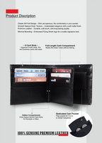 Black Crocodile Leather Wallet Flying Shark