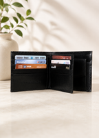 Black Crocodile Leather Wallet Flying Shark