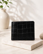 Black Crocodile Leather Wallet Flying Shark
