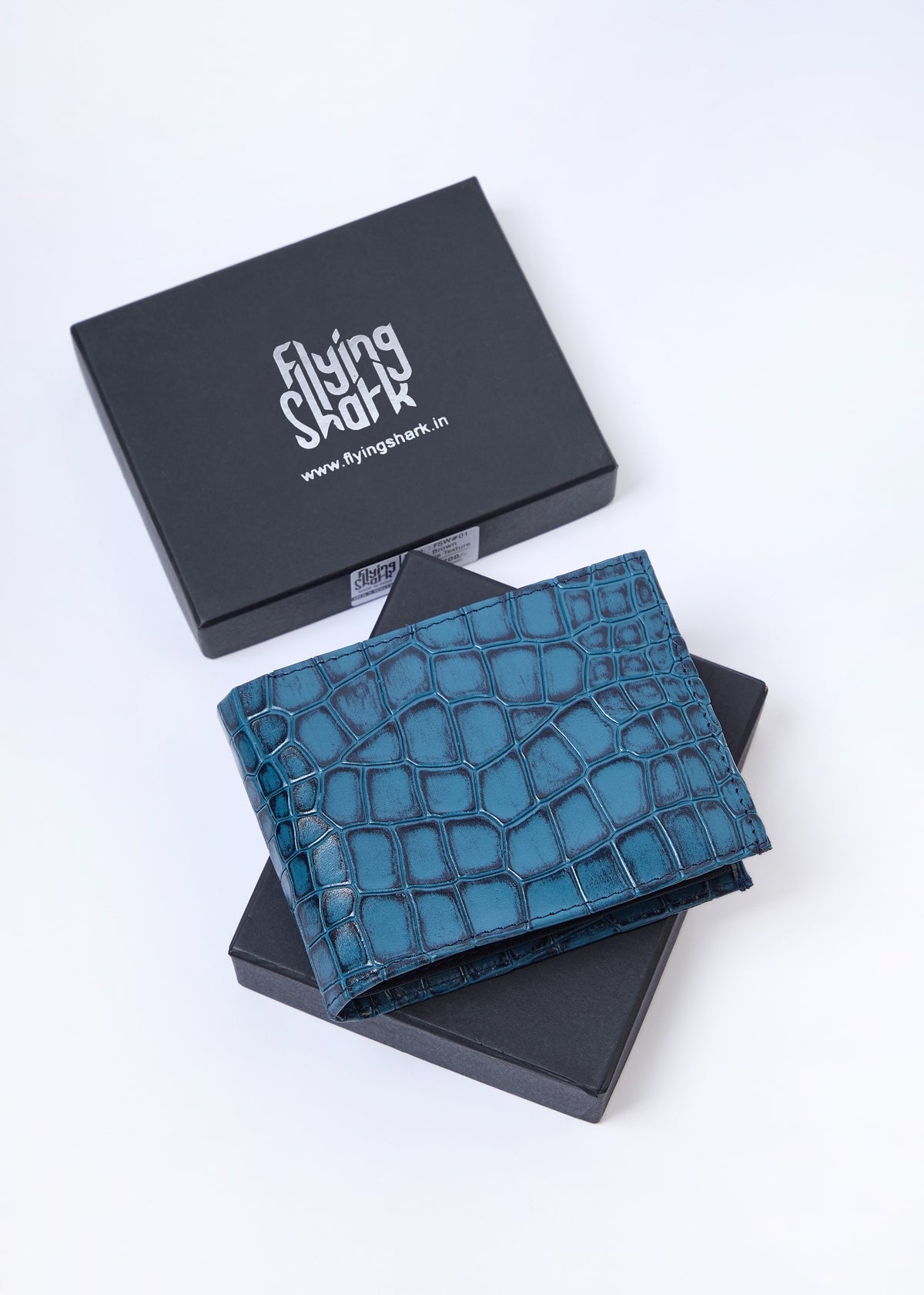Flying Shark Blue Leather Wallet – Elegance Meets Functionality