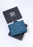 Flying Shark Blue Leather Wallet – Elegance Meets Functionality