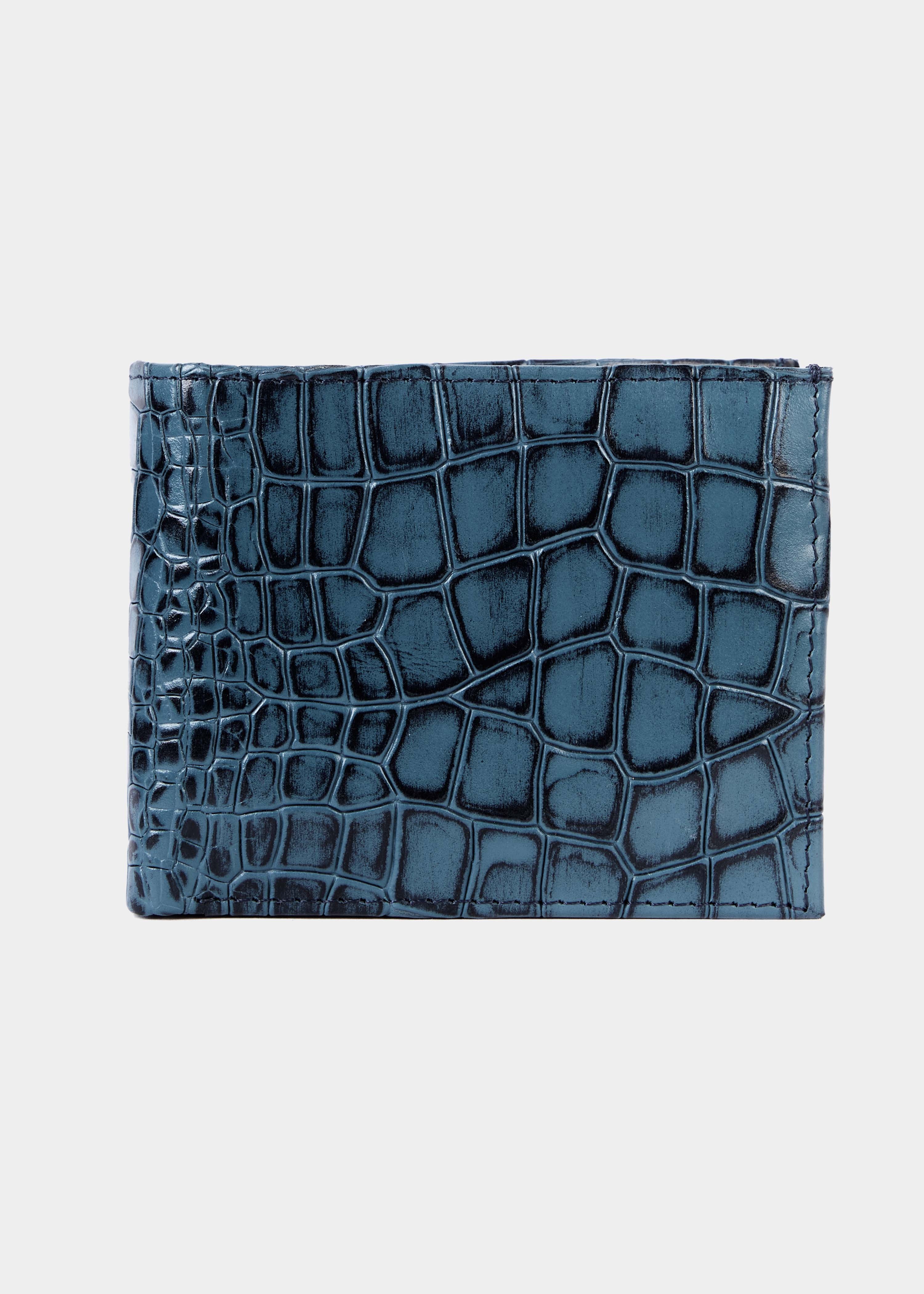 Blue Crocodile Leather Wallet