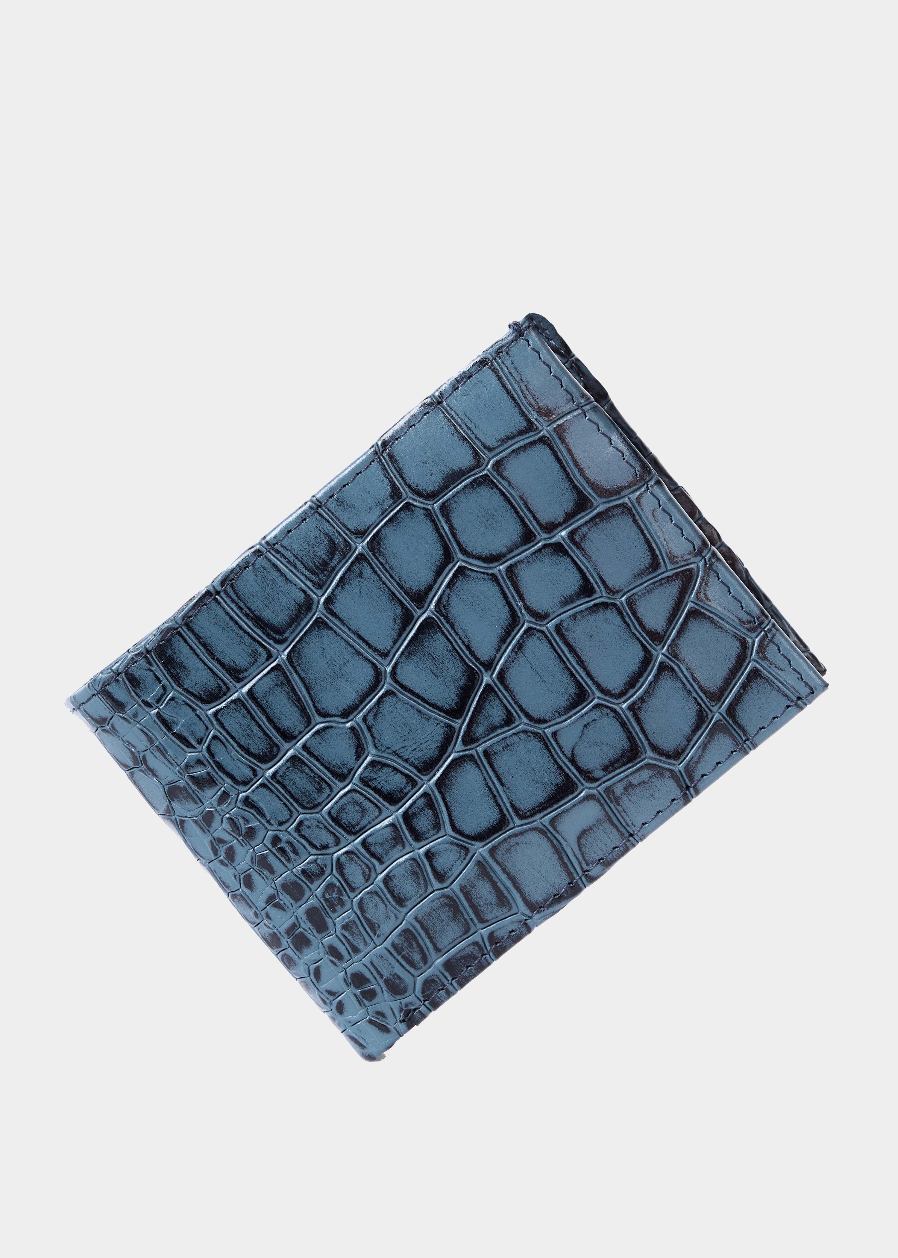 Blue Crocodile Leather Wallet