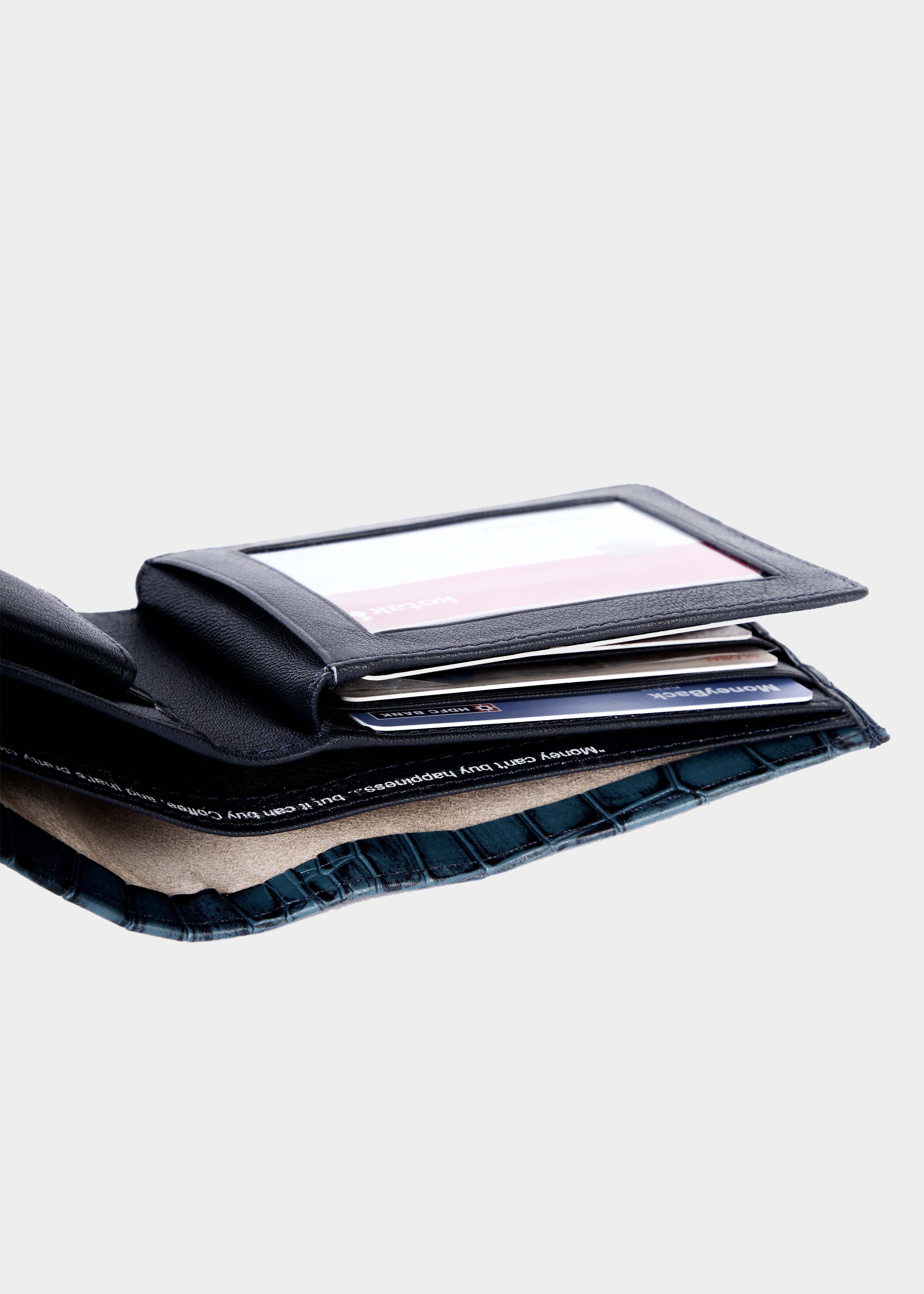 Blue Crocodile Leather Wallet