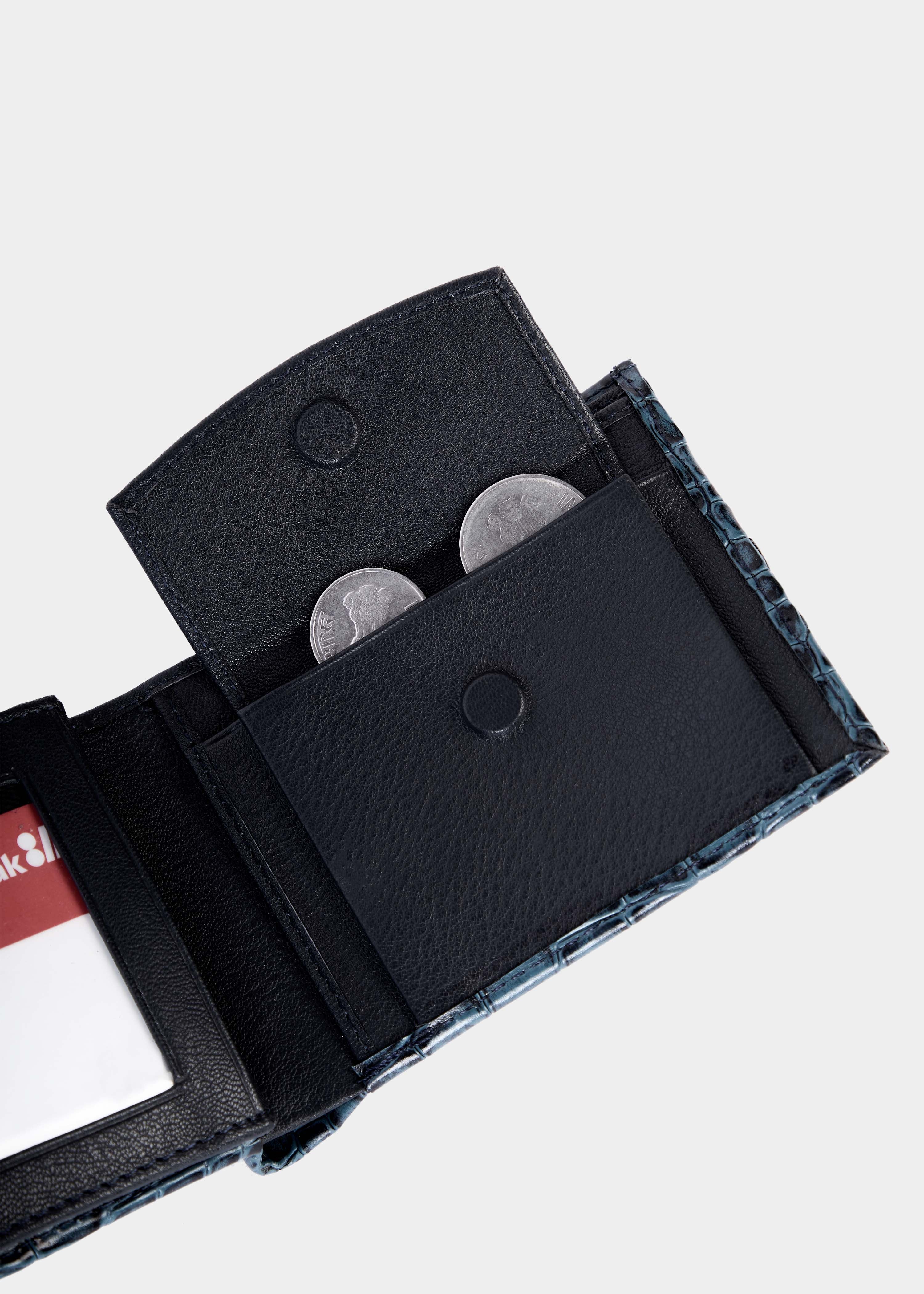 Blue Crocodile Leather Wallet