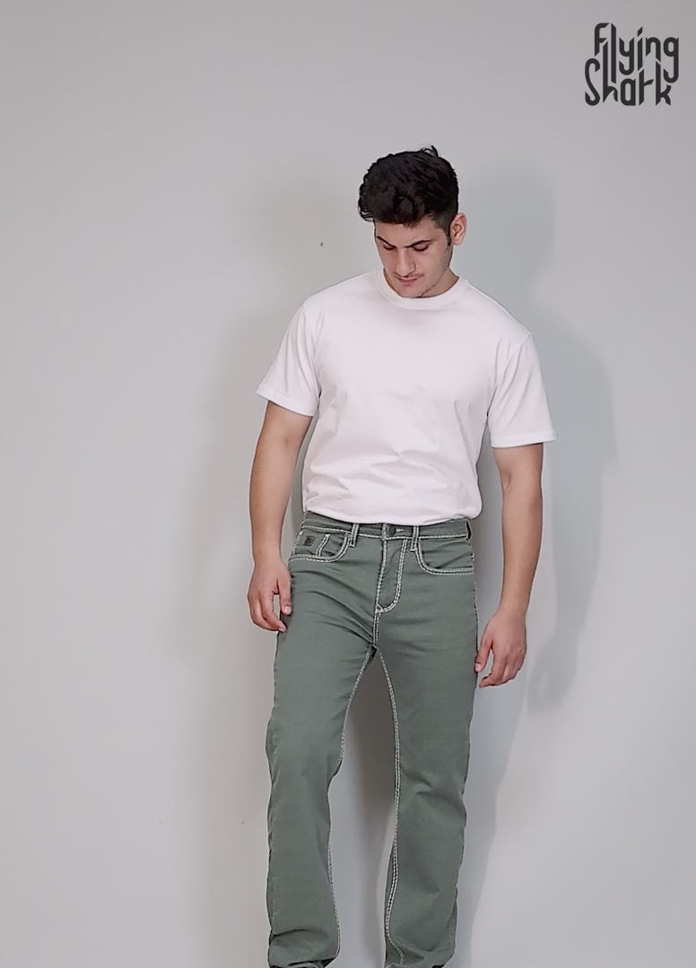 Men’s Saddle Stitch Straight Fit Jeans