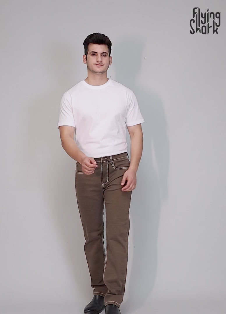 Men’s Saddle Stitch Straight Fit Jeans