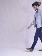 Mid-Blue Wash Denim With Heavy Contrast Stitch