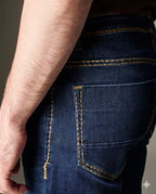 Mid-Blue Wash Denim With Heavy Contrast Stitch