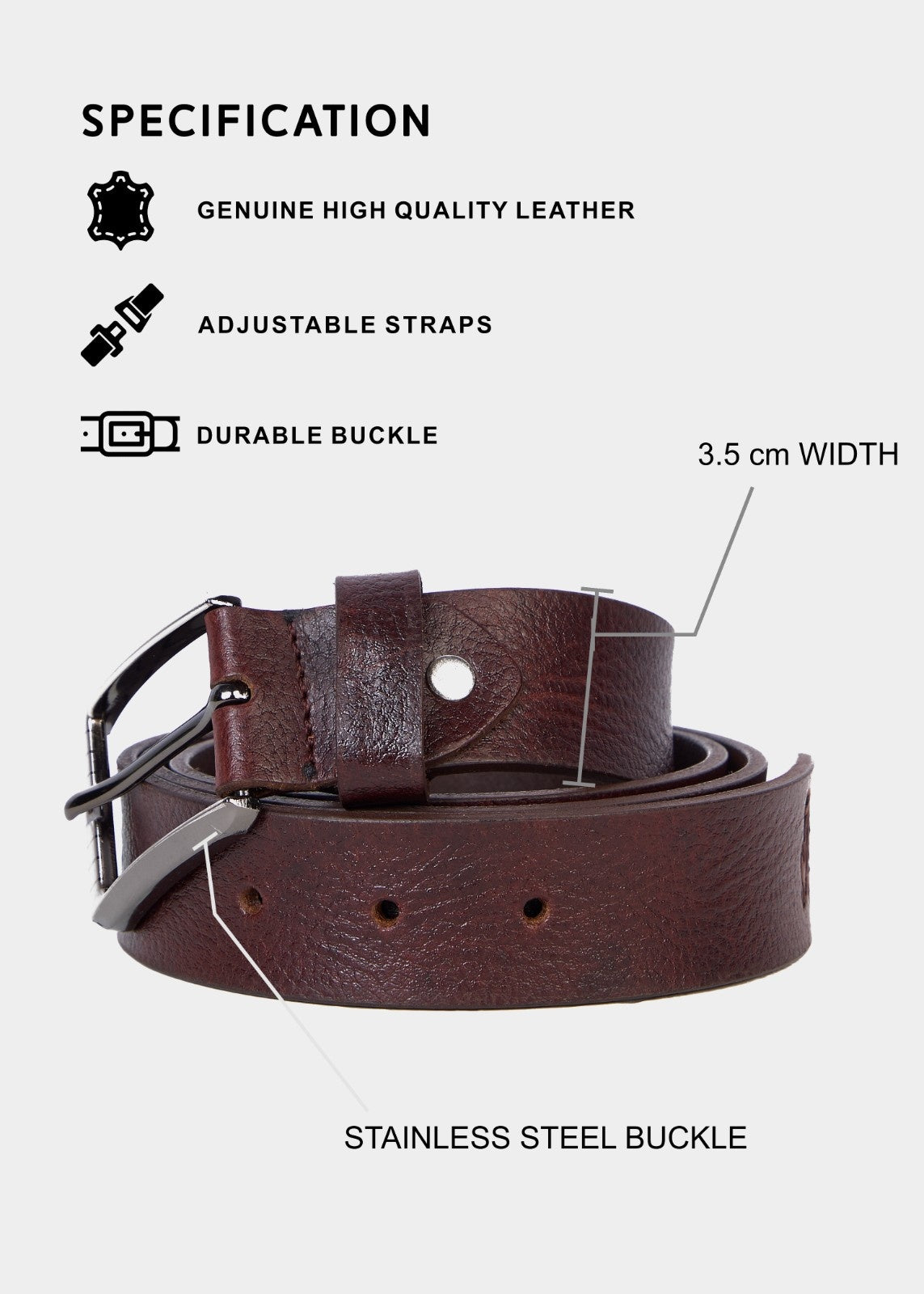 Men's Brown Leather Belt